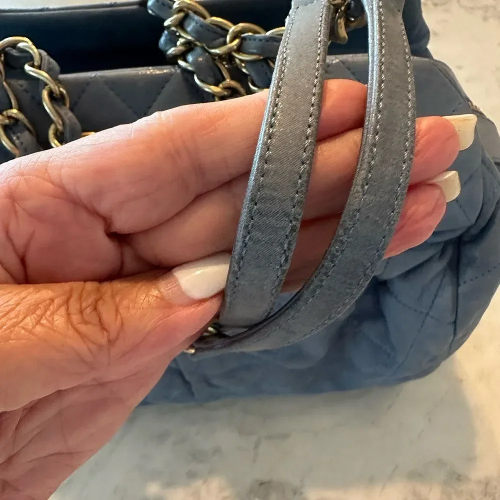 Chanel Quilted Shoulder Bag with Champagne Gold Accents